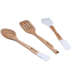 Ensemble de 3 poeles San Ignacio 16-20-24cm avec ustensiles de cuisine