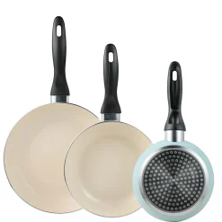 Ensemble de 3 poeles San Ignacio 16-20-24cm avec cafetière a piston