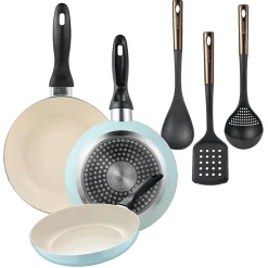 Ensemble de 3 poeles San Ignacio 16-20-24cm avec ustensiles de cuisine