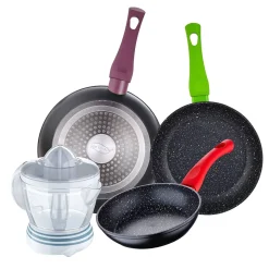 Ensemble de 3 poeles San Ignacio Jolie 18-22-26cm avec presse-agrumes