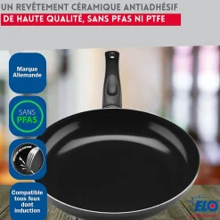 Ensemble de 2 Poêles de cuisson 24 et 28 cm et 3 faitouts 12, 14 et 24 cm Elo Prima Brillant