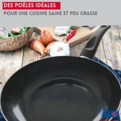 Ensemble de 2 Poêles de cuisson 24 et 28 cm et 3 faitouts 12, 14 et 24 cm Elo Prima Brillant