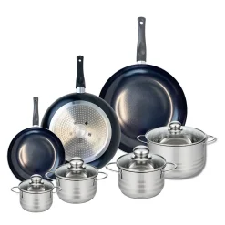 Ensemble de 3 Poêles de cuisson 20, 28 et 32 cm et 4 faitouts 12, 14, 16 et 20 cm Elo Prima Brillant