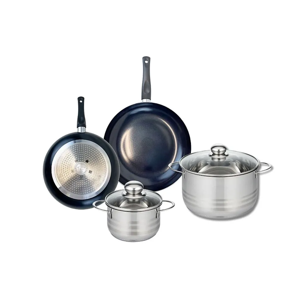 Ensemble de 2 Poêles de cuisson 20 et 24 cm et 2 faitouts 14 et 20 cm Elo Prima Brillant