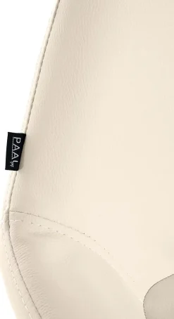 Ensemble de 2 tabourets de bar Braga en simili cuir, structure dorée, réglable en hauteur, pivotant 360, repose-pieds Crème