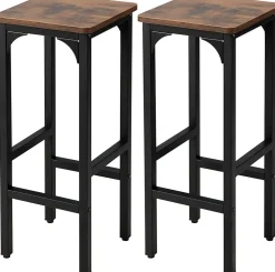 Ensemble de 2 Tabourets de bar Tabourets de Comptoir de de Hauteur avec Patins de pied Réglables
