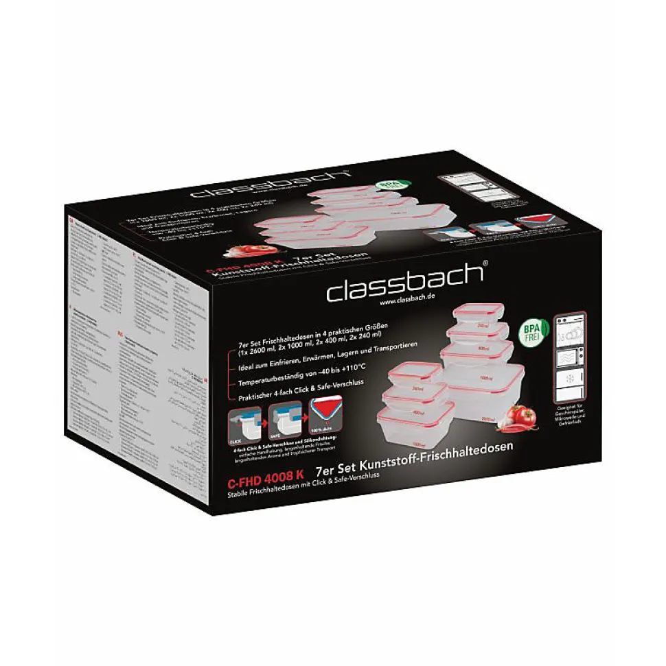 Ensemble de boite de conservation 7 pièces Classbach C-FHD4008K