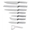Ensemble de couteaux à revêtement antiadhésif 7 pièces avec éplucheur Blanc Royalty Line RLWHT7W