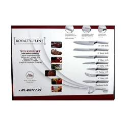 Ensemble de couteaux à revêtement antiadhésif 7 pièces avec éplucheur Blanc Royalty Line RLWHT7W