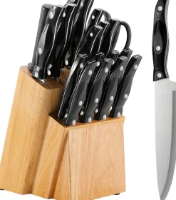 Ensemble de couteaux de cuisine 19 pièces avec bloc