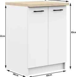 Ensemble De Cuisine AKORD OLIWIA Blanc 240 cm 11 portes 1 tiroir façade Blanche 240x46x203 cm