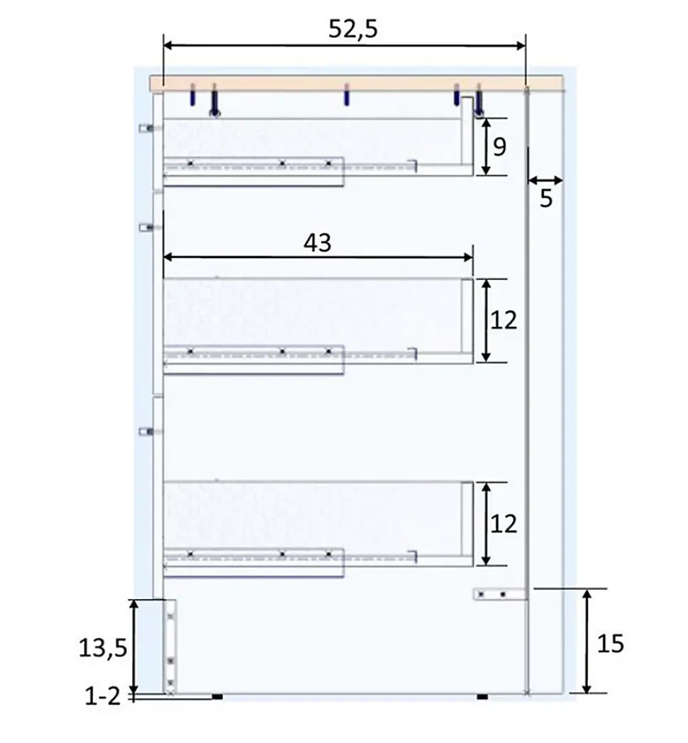 Ensemble de cuisine composé de 3 modules coloris blanc brillant/chêne canadien