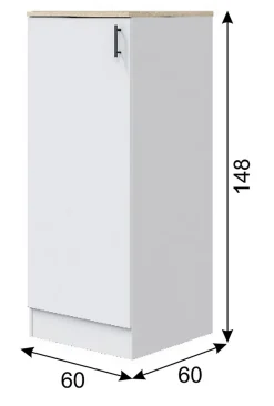 Ensemble de cuisine composé de 3 modules coloris blanc brillant/chêne canadien