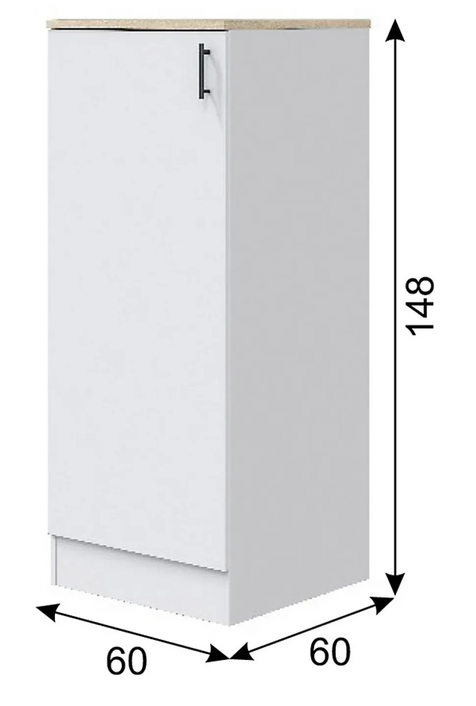 Ensemble de cuisine composé de 3 modules coloris blanc brillant/chêne canadien