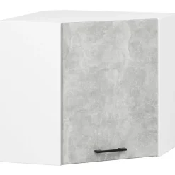Ensemble de cuisine vitré AKORD OLIWIA 3.0m Blanc 300 cm 11 portes 1 tiroir façade Béton 300x46x203 cm