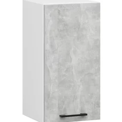 Ensemble de cuisine vitré AKORD OLIWIA 3.0m Blanc 300 cm 11 portes 1 tiroir façade Béton 300x46x203 cm