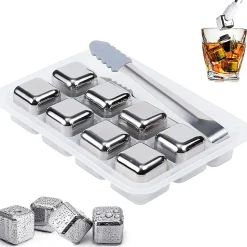 Ensemble de Pierres à Whisky en Acier Inoxydable