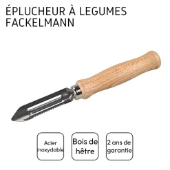 Eplucheur à légumes type économe 16 cm Fackelmann Wood Edition