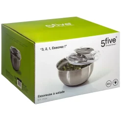 Essoreuse à levier inox 3,5L - Noir et blanc- 5five