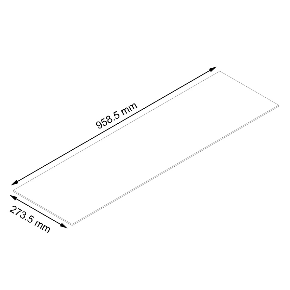 Etagère en verre pour caisson haut de cuisine GoodHome Cicely l. 95.85 cm x P.27.35 cm, 2 pièces
