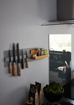 Etagère magnétique GoodHome Pecel bambou l. 25,5 x P. 10 cm