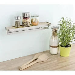 Etagère porte épices en bambou avec barre Alina