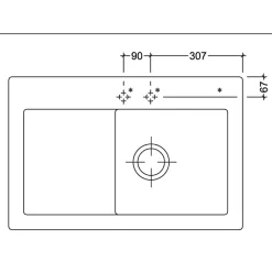 Evier 1 bac avec egouttoir a droite VILLEROY ET BOCH Subway Pure 45 78 x 51 cm Blanc vidage automatique inclus