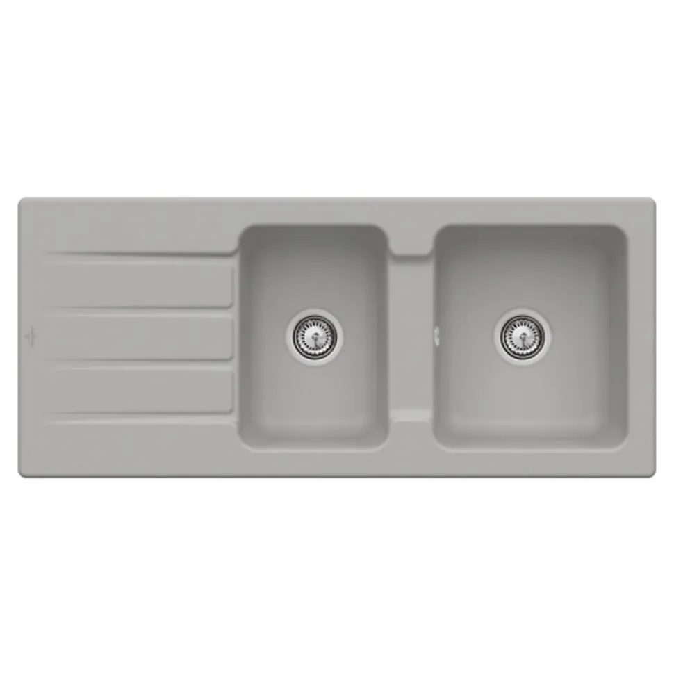 Evier 1 bac et demi 116 x 51 cm VILLEROY ET BOCH Architectura 80 Fossile