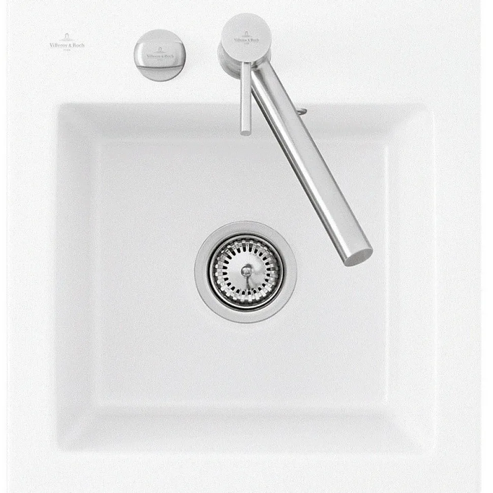 Evier 1 bac sans egouttoir VILLEROY ET BOCH Subway Pure XS 47,5 x 51 cm Blanc vidage automatique inclus