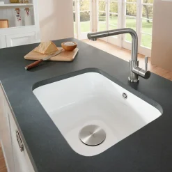 Evier 1 bac VILLEROY ET BOCH Cisterna 60C Blanc CeramicPlus avec vidage manuel