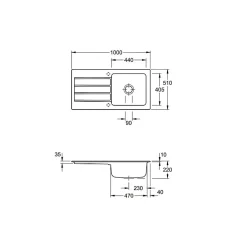 Evier 1 bac VILLEROY ET BOCH Architectura 60 vidage auto + Robinet de cuisine Finera Bronze