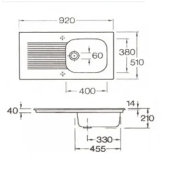 Evier 1 bac VILLEROY ET BOCH Tudor + mitigeur cuisine GROHE Bauloop bec haut