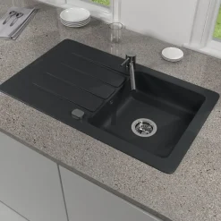 Evier 1 bac VILLEROY ET BOCH Architectura 50 Pure Black - Vidage automatique inclus