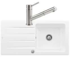 Evier 1 bac VILLEROY ET BOCH Architectura 60 vidage auto + Robinet de cuisine Como Shower