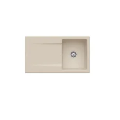 Evier 1 bac VILLEROY ET BOCH Siluet 50 Almond CeramicPlus - Avec vidage automatique