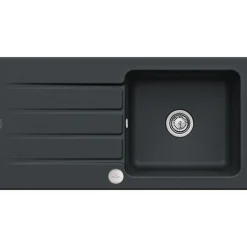 Evier 1 bac VILLEROY ET BOCH Architectura 60 Pure Black avec vidage automatique