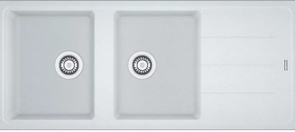 Evier 2 bacs à encastrer série BASIS - Couleur : PLATINIUM