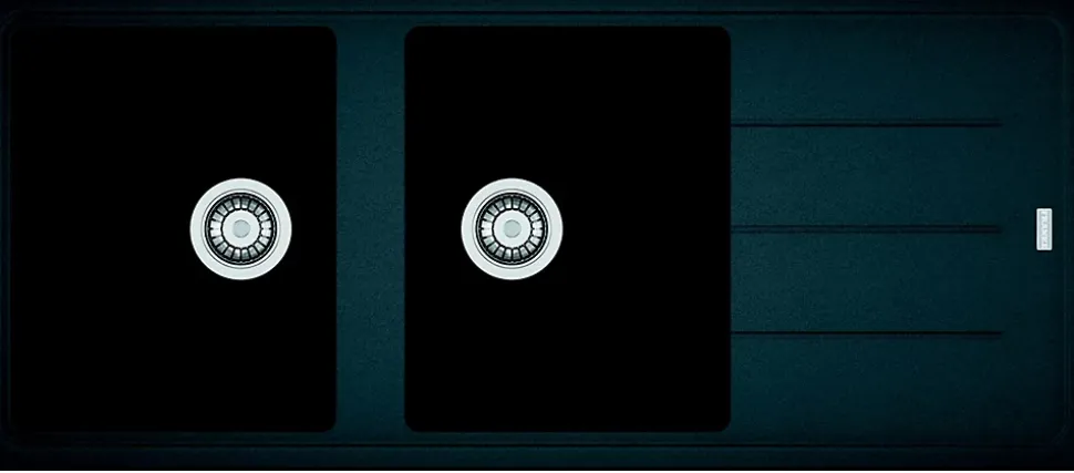 Evier 2 bacs à encastrer série BASIS - Couleur : PLATINIUM