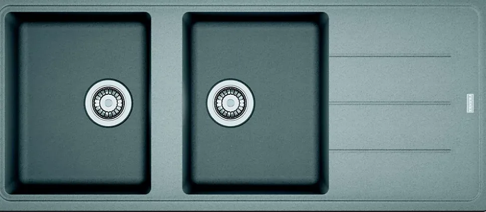Evier 2 bacs à encastrer série BASIS - Couleur : PLATINIUM