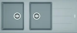 Evier 2 bacs à encastrer série BASIS - Couleur : PLATINIUM
