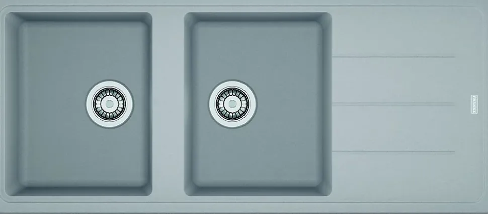 Evier 2 bacs à encastrer série BASIS - Couleur : PLATINIUM