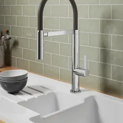 Evier à encastrer 1 bac et demi JACOB DELAFON Gaspard + robinet cuisine Raphaël