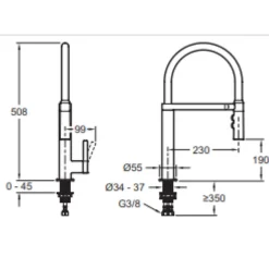 Evier à encastrer 1 bac et demi JACOB DELAFON Gaspard + robinet cuisine Raphaël