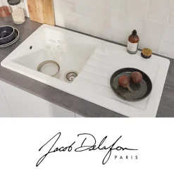 Evier à encastrer 1 bac JACOB DELAFON Gaspard + robinet cuisine Fairfax