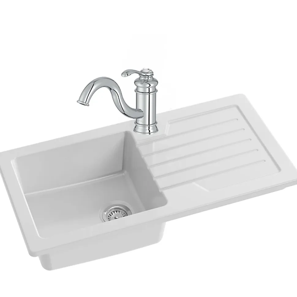 Evier à encastrer 1 bac JACOB DELAFON Gaspard + robinet cuisine Fairfax