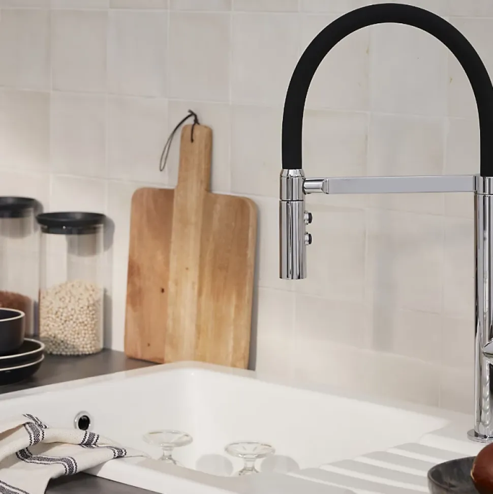 Evier à encastrer 1 bac JACOB DELAFON Gaspard + robinet cuisine Raphaël