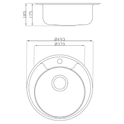 Evier à encastrer en acier 1 bac et égouttoir l. 49 x H. 19 x P. 18,5 cm Quimby