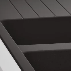 Evier à encastrer en composite quartz 2 bacs et égouttoir L. 116 x l. 50 x H. 28,2 cm GoodHome Alland