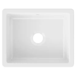 Evier à encastrer en céramique blanc 1 bac l. 46 x L.56,5 x P. 20 cm GoodHome Hyssop