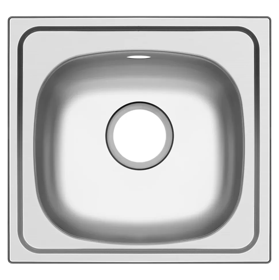 Evier à encastrer en inox 1 bac l. 43,5 x H. 15 x P. 15 cm GoodHome Bundt